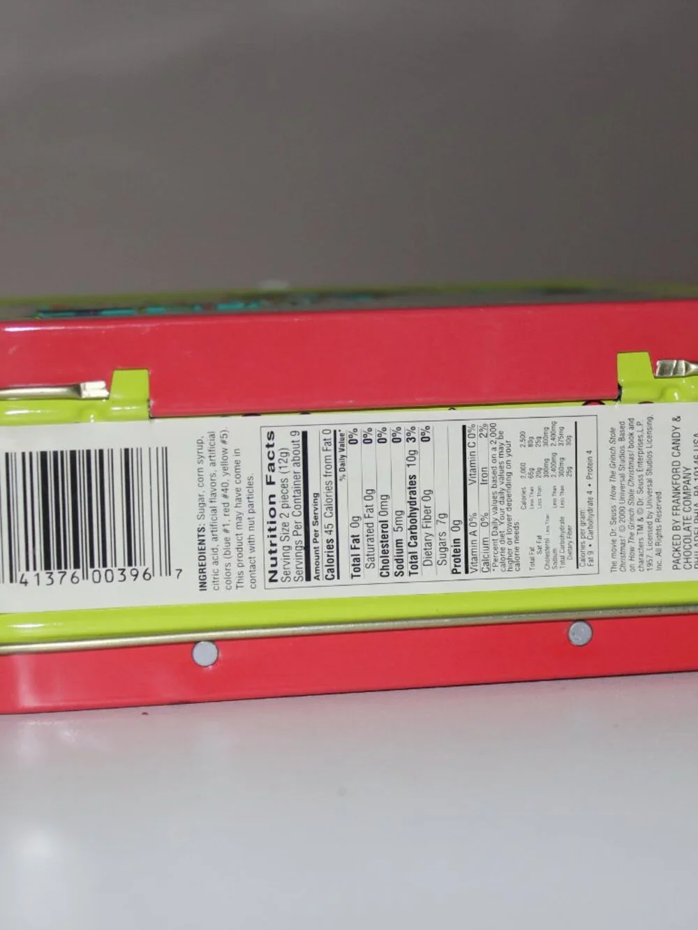 Vintage Dr. Suess How The Grinch Stole Christmas Mini Metal Tin Lunchbox 2000 5